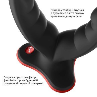 Двойной фаллоимитатор Fun Factory RYDE black, гибкие стволы, присоска SX0976 фото