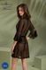 Пеньюар Passion LEAFA PEIGNOIR black, XXL/XXXL, довжина трохи вище коліна, широкі рукави, зав'язується на пояс SX0508 фото 7