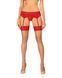 Чулки Obsessive Ingridia stockings XL/2XL, бежевые с красной резинкой SO9042 фото 1