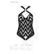Сетчатый боди с халтером и ритмичным рисунком Passion Hima Body XXL/XXXL, black SO5348 фото 5