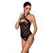Сетчатый боди с халтером и ритмичным рисунком Passion Hima Body XXL/XXXL, black SO5348 фото 1