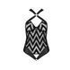 Сетчатый боди с халтером и ритмичным рисунком Passion Hima Body XXL/XXXL, black SO5348 фото 3