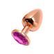 Металлическая анальная пробка Wooomy Tralalo Rose Gold Metal Plug Magenta L, диаметр 4 см, длина 9 с SO7425 фото 1