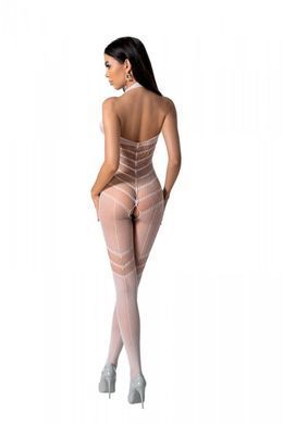 Бодистокинг с плетением на животике Passion BS100 One Size, white, декоративный шов, с доступом SO8943 фото