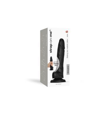 Реалистичный фаллоимитатор Strap-On-Me Sliding Skin Realistic Dildo Black S, эффект подвижной кожи SO6252 фото