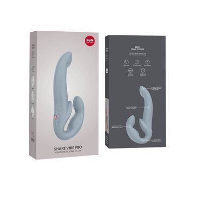 Безремневой страпон с вибрацией Fun Factory SHARE VIBE PRO cool grey, регулируемый SX0977 фото
