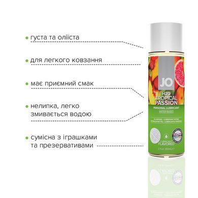 Змазка на водній основі JO H2O &mdash; Tropical Passion (60 мл) без цукру, рослинний гліцерин SO5227 фото