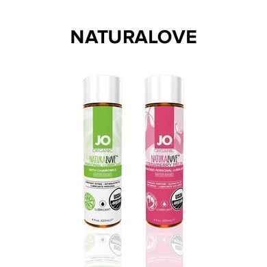 Смазка на водной основе JO NATURALOVE Strawberry (120 мл) с экстрактом ромашки и листьев агавы SO1662 фото
