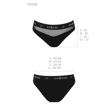 Трусики з прозорою вставкою Passion PS006 PANTIES M, black SO4232 фото