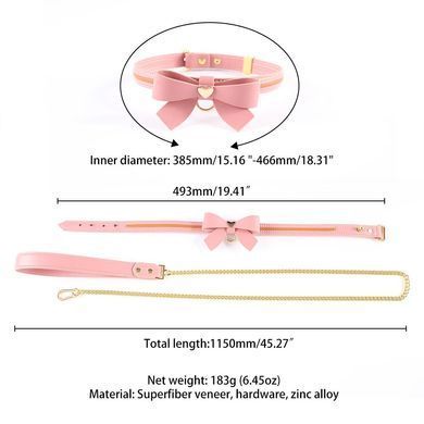 Поводок LOCKINK SEVANDA Love Heart Butterfly Leather Collar Set - Pink SX0864 фото