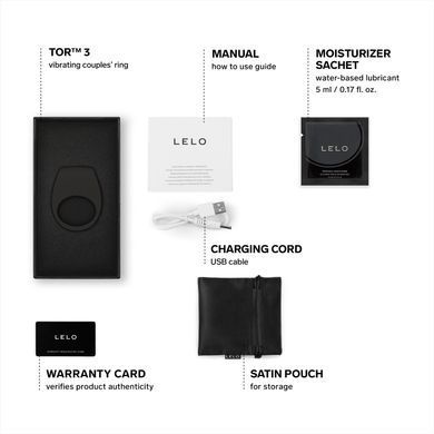 Эрекционное кольцо с вибрацией LELO Tor 3 Black, управление со смартфона SX0700 фото