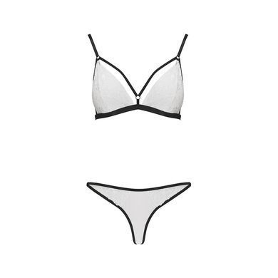 Комплект белья Passion ORIHIME SET S/M, white, стрэпы, лиф и трусики EL16408 фото