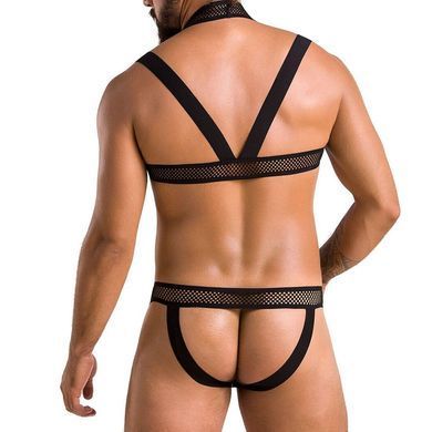 Комплект чоловічої білизни з кріпленнями Passion 043 JACOB XXL/XXXL Black, труси, шлейки SO7602 фото