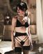 Комплект Obsessive Lobellis 3-pcs set, M/L, чорний, ліф з м&rsquo;якою чашкою, стрінги, пояс для панчіх SX1018 фото 6