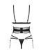 Комплект Obsessive Lobellis 3-pcs set, M/L, чорний, ліф з м&rsquo;якою чашкою, стрінги, пояс для панчіх SX1018 фото 4