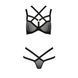 Комплект белья Passion Exclusive HAGAR SET S/M, black, стрепы, трусики и лиф PS24705 фото 5