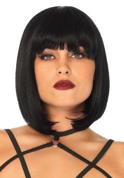 Короткий парик каре с челкой Leg Avenue Short natural bob wig, черный SO9095 фото