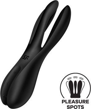 Клиторальный вибратор Satisfyer Threesome 2 Black, 3 гибких пальчика, 3 мотора SX1214 фото