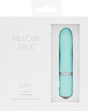 Роскошный вибратор PILLOW TALK - Flirty Teal с кристаллом Swarovski, гибкая головка SO2726 фото