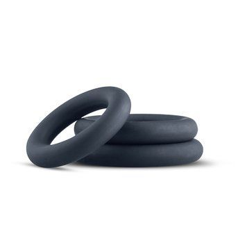Набор эрекционных колец Boners 3-Piece Cock Ring Set &ndash; Grey, 3; 3,3 и 4,4 см SO8844 фото