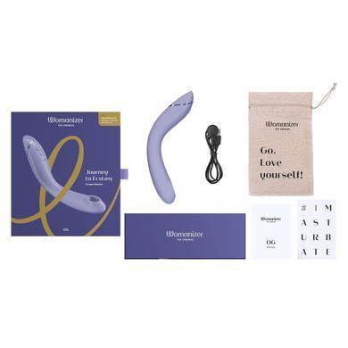 Вакуумний стимулятор для точки G та клітора з вібрацією Womanizer OG Lilac, 12 рівнів, 3 режими SX0532 фото