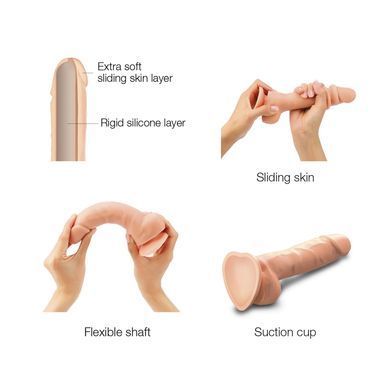 Реалистичный фаллоимитатор Strap-On-Me Sliding Skin Realistic Dildo Vanille M, эффект подвижной кожи SO6253 фото