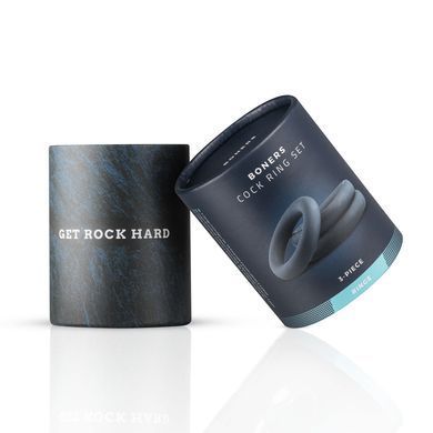 Набор эрекционных колец Boners 3-Piece Cock Ring Set &ndash; Grey, 3; 3,3 и 4,4 см SO8844 фото