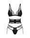 Комплект Obsessive Lobellis 3-pcs set, XL/2XL, черный, лиф с мягкой чашкой, стринги, пояс для чулок SX1019 фото 3
