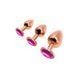 Металлическая анальная пробка Wooomy Tralalo Rose Gold Metal Plug Magenta M, диаметр 3,4 см, длина 8 SO7427 фото 4
