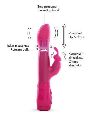 Вибратор Dorcel Furious Rabbit с вращением и возвратно-поступательными движениями головки, вибрация MD1571 фото