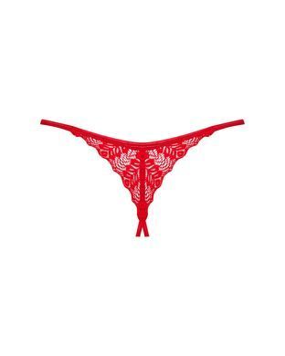 Трусики с доступом Obsessive Ingridia crotchless thong XL/2XL, красные SO9045 фото