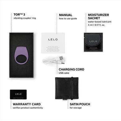 Ерекційне кільце з вібрацією LELO Tor 3 Violet Dusk, керування зі смартфона SX0702 фото