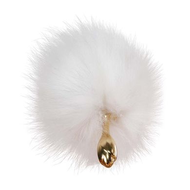 Металлическая анальная пробка Лисий хвост LOCKINK SEVANDA White Fox-Tail Anal Rose-shape Plug SX0866 фото