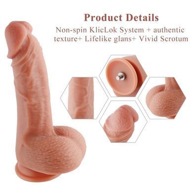 Ультрареалістичний фалоімітатор для секс-машин Hismith 8.3&Prime; 2-layers Silicone Flesh Dildo, 2-шаровий SO6204 фото