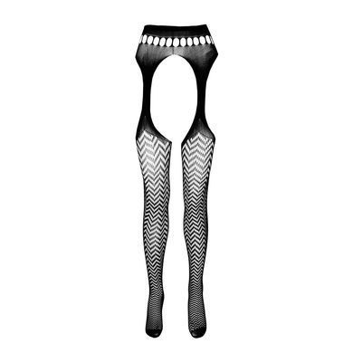Эротические колготки-бодистокинг Passion ECO S002 black, с доступом, геометрическое плетение SO7087 фото