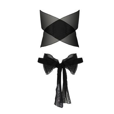 Комплект білизни Passion AMORE SET black, стрінги і ліф у вигляді подарункової стрічки з бантом EL14701 фото