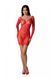 Полупрозрачное мини-платье Passion BS101 One Size, red, рукава-митенки SO8945 фото 1