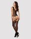 Бодистокинг Obsessive Bodystocking F221 XL/XXL, силуэтный цветочный рисунок, имитация чулок SO7229 фото 4