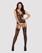 Бодистокинг Obsessive Bodystocking F221 XL/XXL, силуэтный цветочный рисунок, имитация чулок SO7229 фото 3