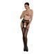 Эротические колготки-бодистокинг Passion ECO S002 black, с доступом, геометрическое плетение SO7087 фото 3