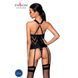 Сетчатый комплект с узором, корсет, подвязки, трусики Passion HIMA CORSET XXL/XXXL, black SO5351 фото 2