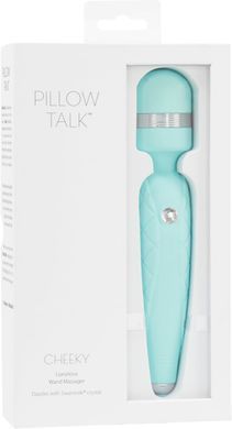 Розкішний вібромасажер PILLOW TALK - Cheeky Teal з кристалом Swarovski, плавне підвищення потужності SO2728 фото