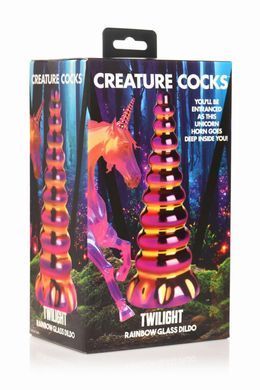 Фэнтезийный стеклянный фаллоимитатор Creature Cocks Twilight Rainbow Glass Dildo, 16 см SX2224 фото