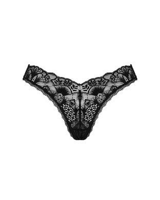 Мереживні стрінги Obsessive Donna Dream thong M/L Black, низька посадка SO8640 фото