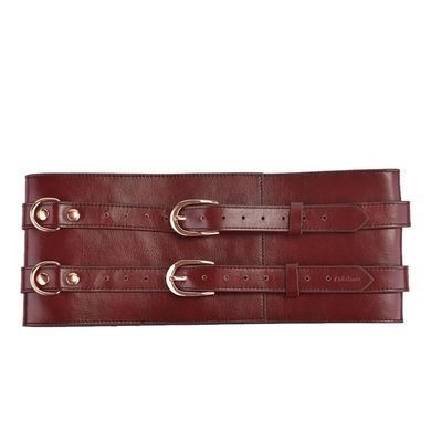 Шкіряний пояс для бондажу Liebe Seele Wine Red Waist Cuff, M Size SO9461 фото