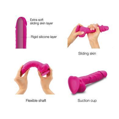 Реалистичный фаллоимитатор Strap-On-Me Sliding Skin Realistic Dildo Fuchsia M, эффект подвижной кожи SO6255 фото