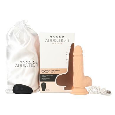Фаллоимитатор-пульсатор Naked Addiction 6.5&Prime; Thrusting Dong With Remote, движения вперед-назад,пульт SO7756 фото
