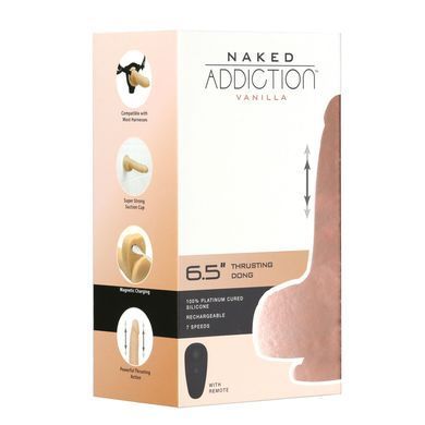 Фаллоимитатор-пульсатор Naked Addiction 6.5&Prime; Thrusting Dong With Remote, движения вперед-назад,пульт SO7756 фото
