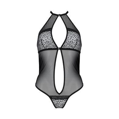 Сетчатое боди с кружевом на груди Passion SATARA BODY L/XL black SO8469 фото