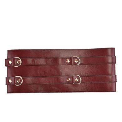 Шкіряний пояс для бондажу Liebe Seele Wine Red Waist Cuff, M Size SO9461 фото